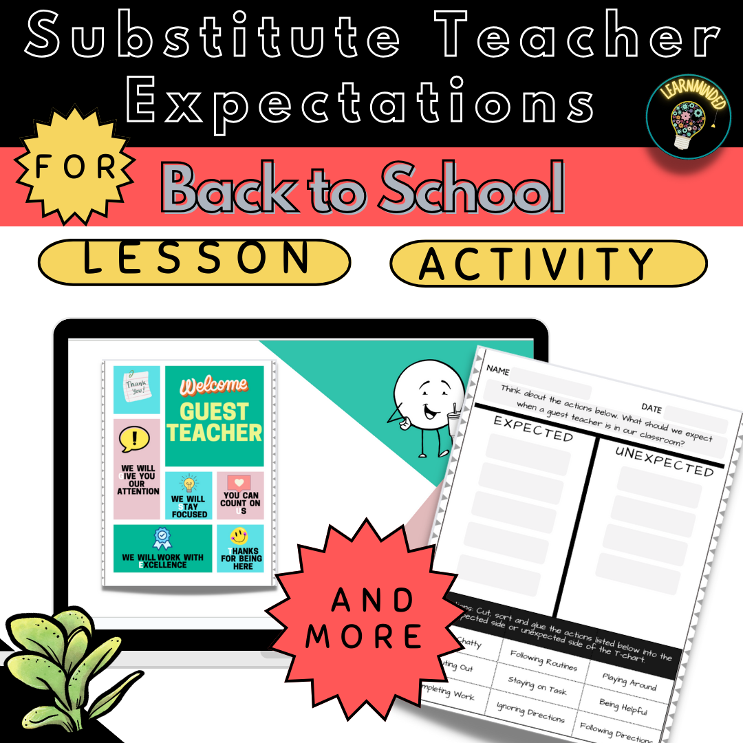 Back to School-Substitute Routines & Procedures Lesson & Activity for Sub Plans